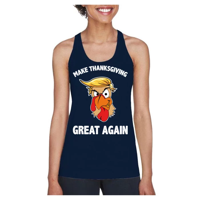 Make Thanksgiving Great Again Donald Trump Women's Racerback Tank