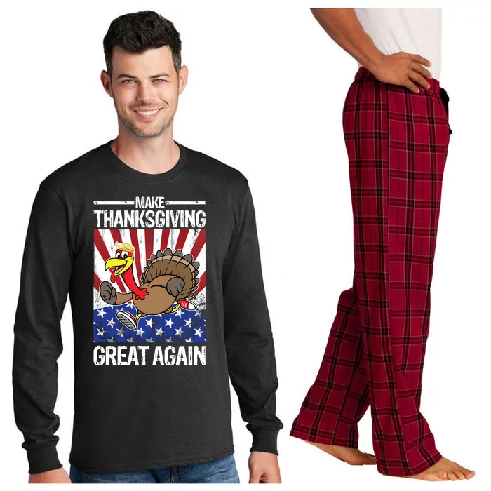 Make Thanksgiving Great Again Turkey Long Sleeve Pajama Set