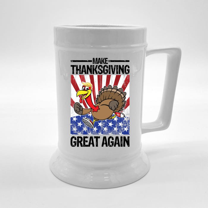 Make Thanksgiving Great Again Turkey Front & Back Beer Stein