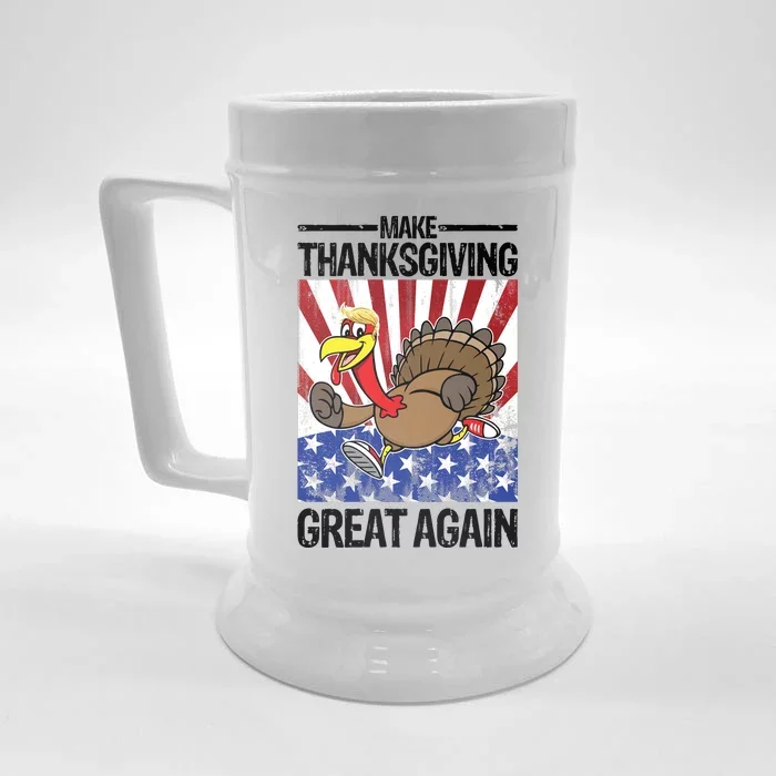 Make Thanksgiving Great Again Turkey Front & Back Beer Stein