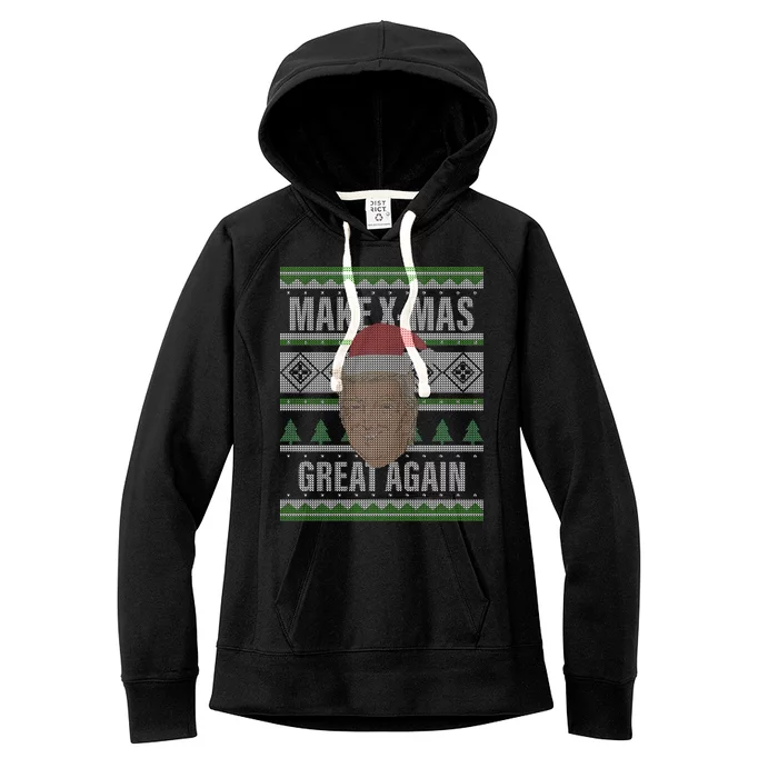 Make X-Mas Great Again Ugly Christmas Women's Fleece Hoodie