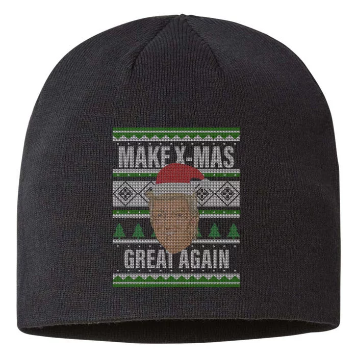 Make X-Mas Great Again Ugly Christmas 8 1/2in Sustainable Knit Beanie