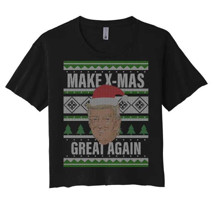 Make X-Mas Great Again Ugly Christmas Women's Crop Top Tee