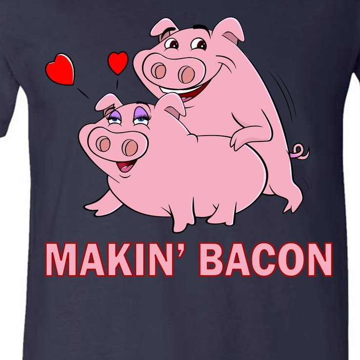Makin' Bacon Pigs In Love V-Neck T-Shirt