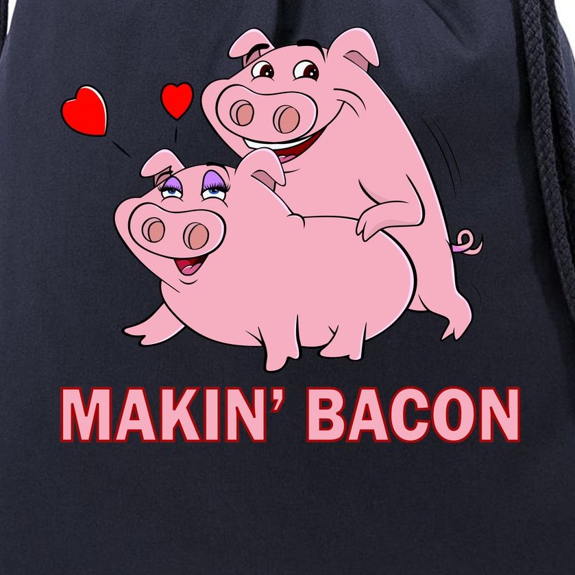 Makin' Bacon Pigs In Love Drawstring Bag