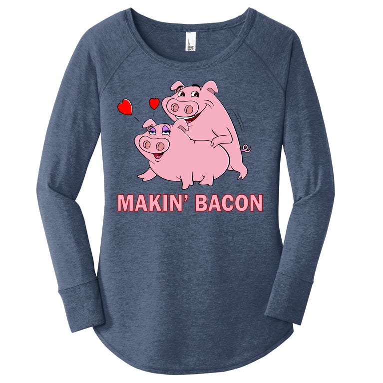 Makin' Bacon Pigs In Love Women’s Perfect Tri Tunic Long Sleeve Shirt