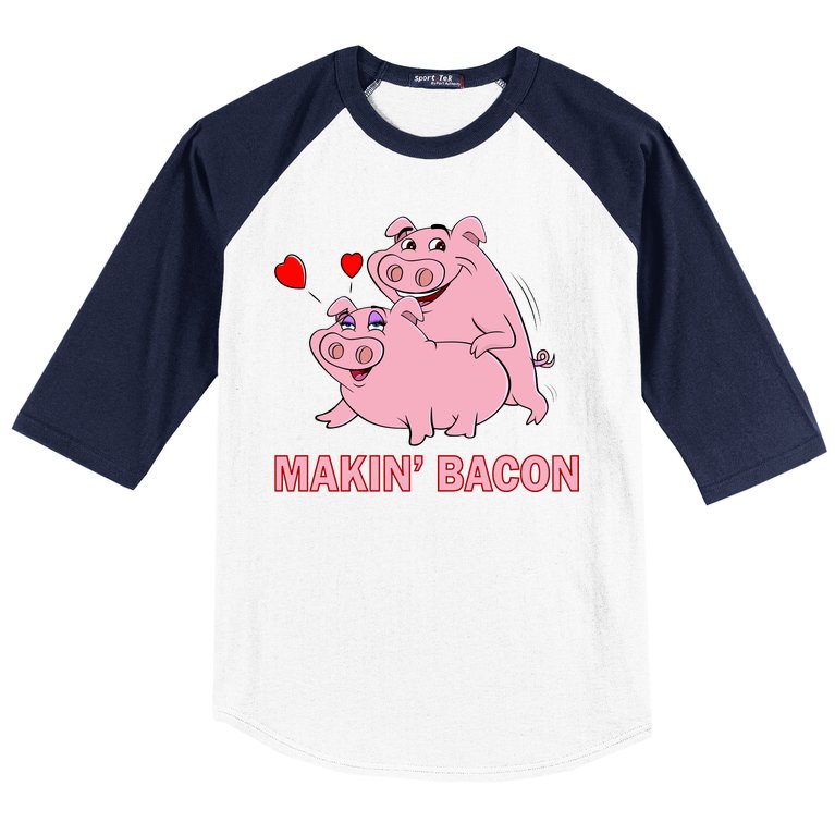 Makin' Bacon Pigs In Love Baseball Sleeve Shirt