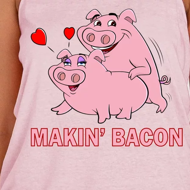 Makin' Bacon Pigs In Love Women's Knotted Racerback Tank