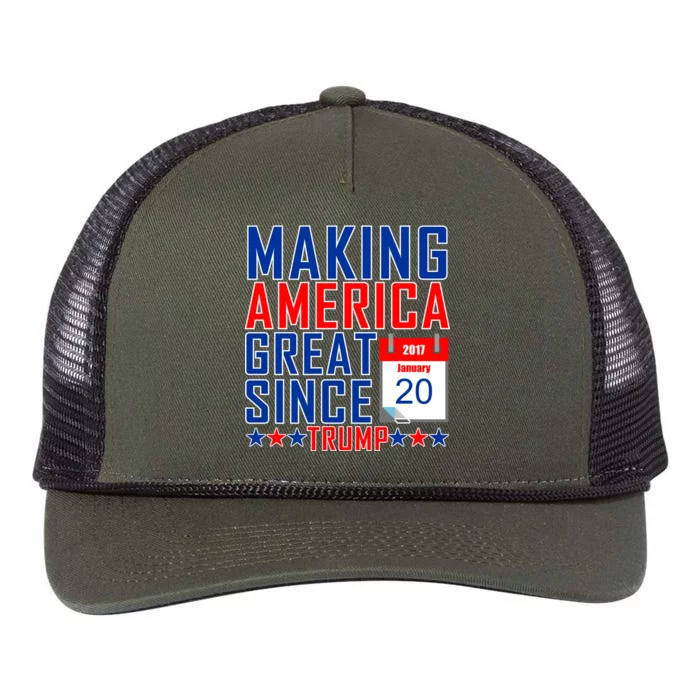 Making America Great Since 2017 Trump Inauguration Day Retro Rope Trucker Hat Cap