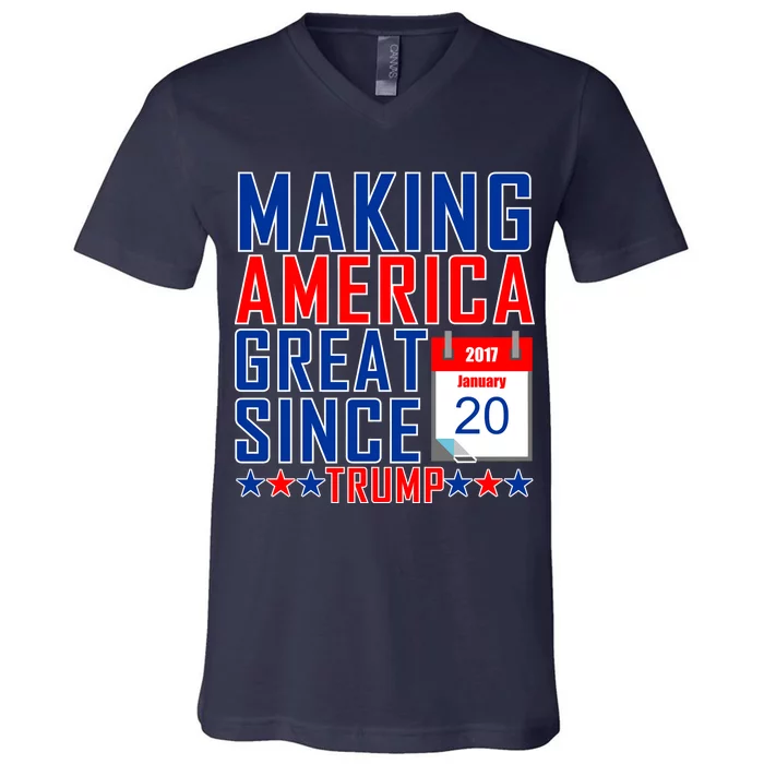 Making America Great Since 2017 Trump Inauguration Day V-Neck T-Shirt