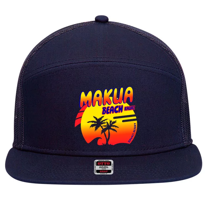 Makua Beach 7 Panel Mesh Trucker Snapback Hat