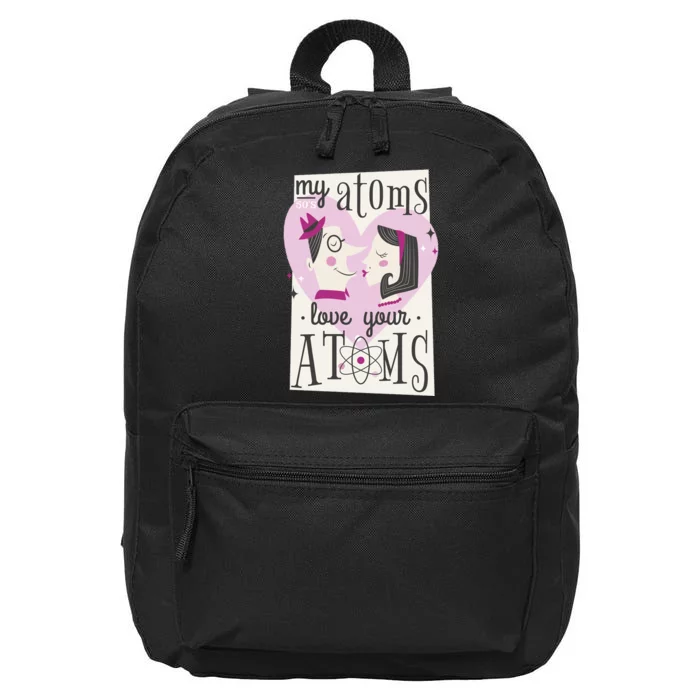 My Atoms Love Your Atoms Science Couple 16 in Basic Backpack