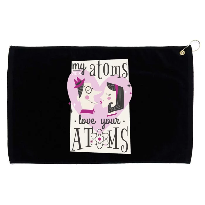 My Atoms Love Your Atoms Science Couple Grommeted Golf Towel