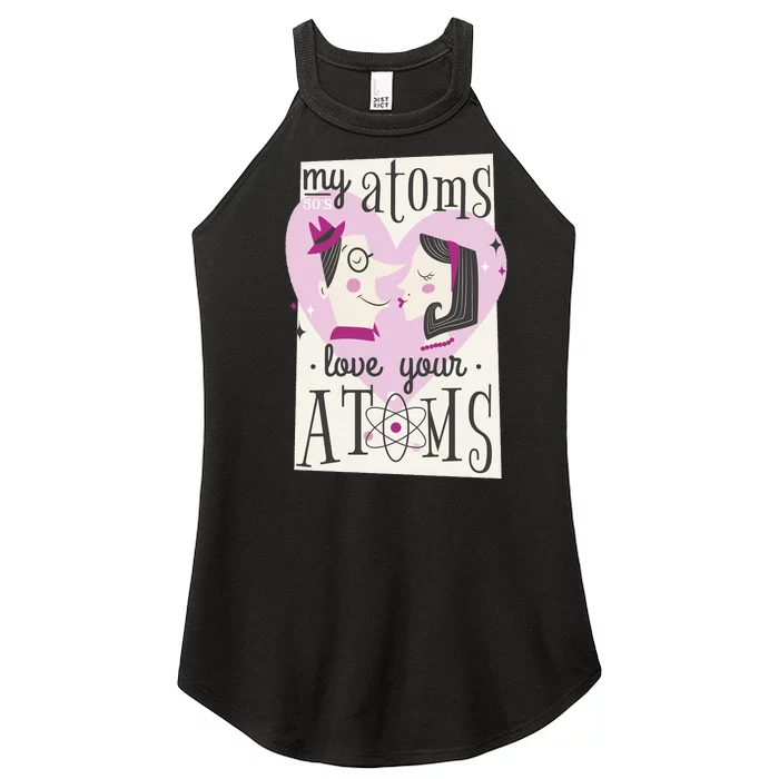 My Atoms Love Your Atoms Science Couple Women’s Perfect Tri Rocker Tank