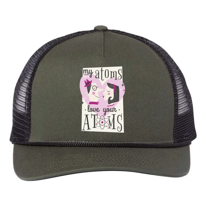 My Atoms Love Your Atoms Science Couple Retro Rope Trucker Hat Cap