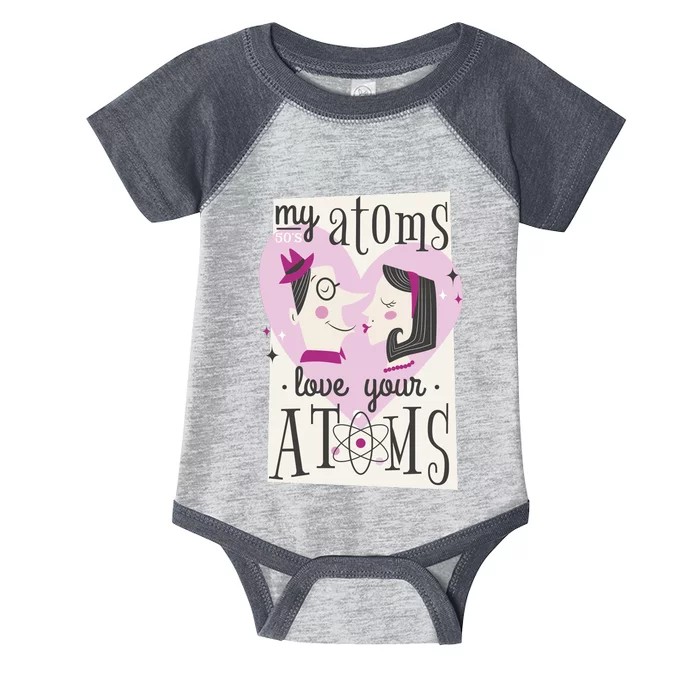 My Atoms Love Your Atoms Science Couple Infant Baby Jersey Bodysuit