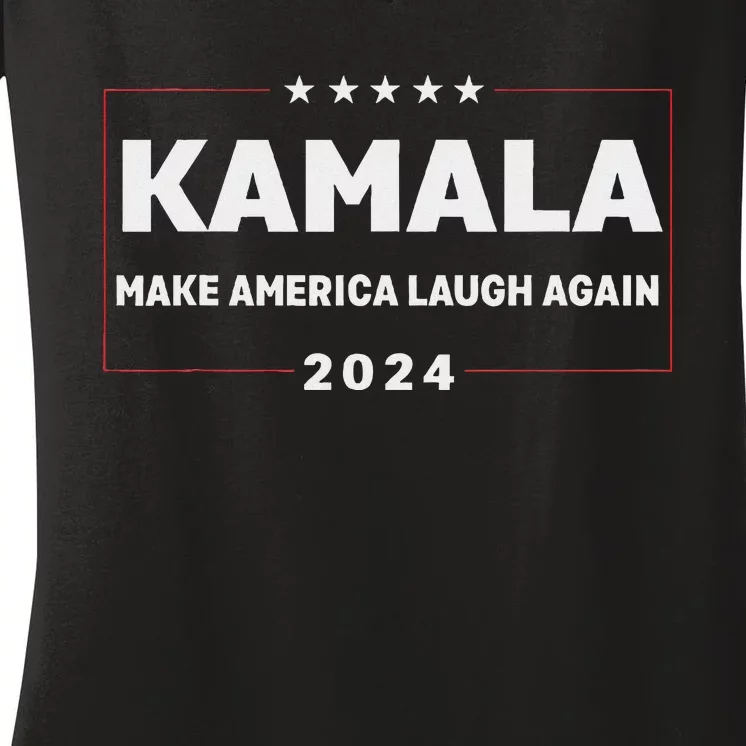 Make America Laugh Again American Flag 2024 Women's V-Neck T-Shirt