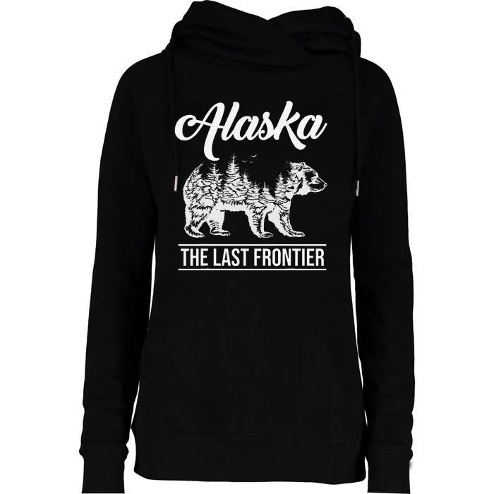 Moose Alaska Last Frontier Alaska Grizzly Bears Mountains Womens Funnel Neck Pullover Hood