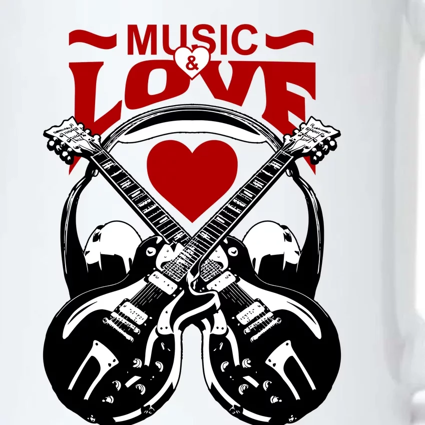 Music And Love Guitars Black Color Changing Mug