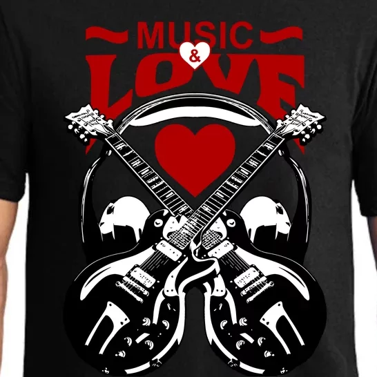 Music And Love Guitars Pajama Set