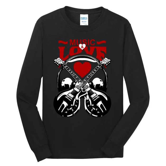 Music And Love Guitars Tall Long Sleeve T-Shirt