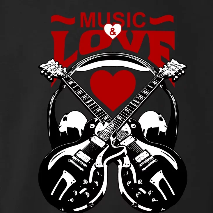 Music And Love Guitars Toddler Hoodie