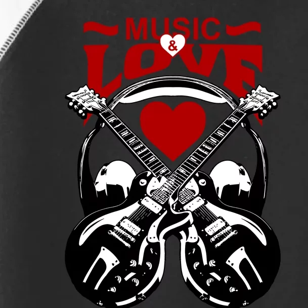 Music And Love Guitars Toddler Fine Jersey T-Shirt