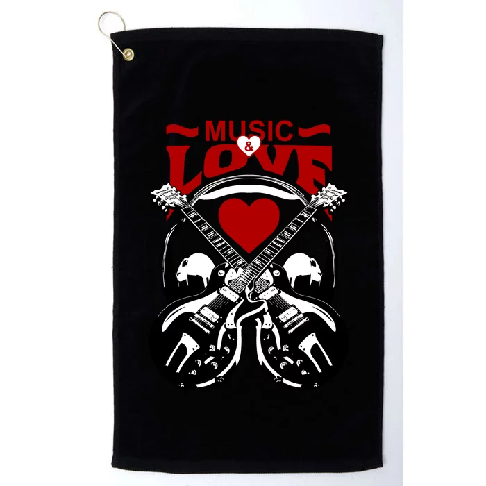 Music And Love Guitars Platinum Collection Golf Towel