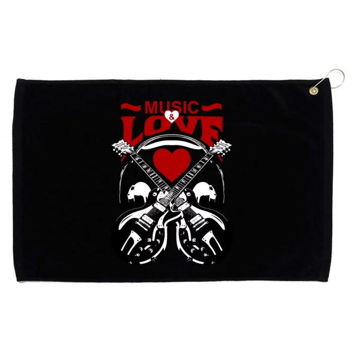 Music And Love Guitars Grommeted Golf Towel