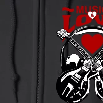 Music And Love Guitars Full Zip Hoodie