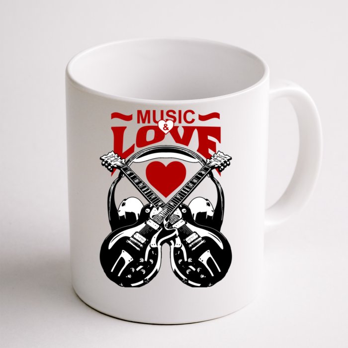 Music And Love Guitars Front & Back Coffee Mug