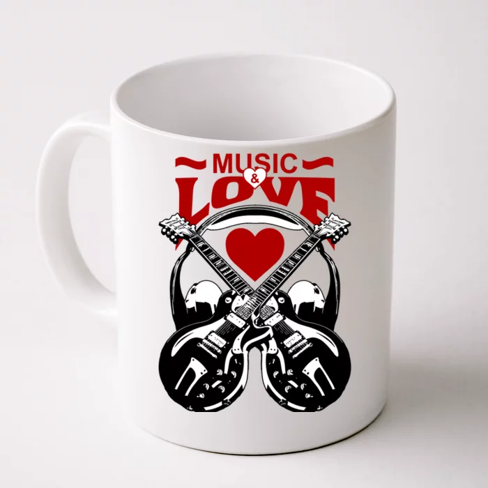 Music And Love Guitars Front & Back Coffee Mug