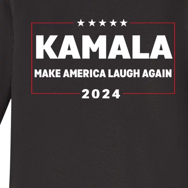 Make America Laugh Again American Flag 2024 Baby Long Sleeve Bodysuit