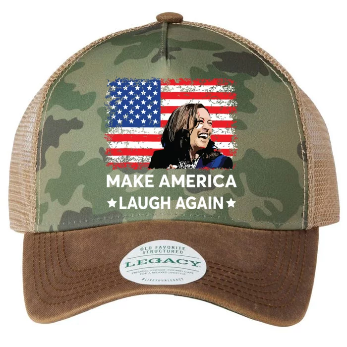 Make America Laugh Again Vote 2024 President Kamalaharris Legacy Tie Dye Trucker Hat