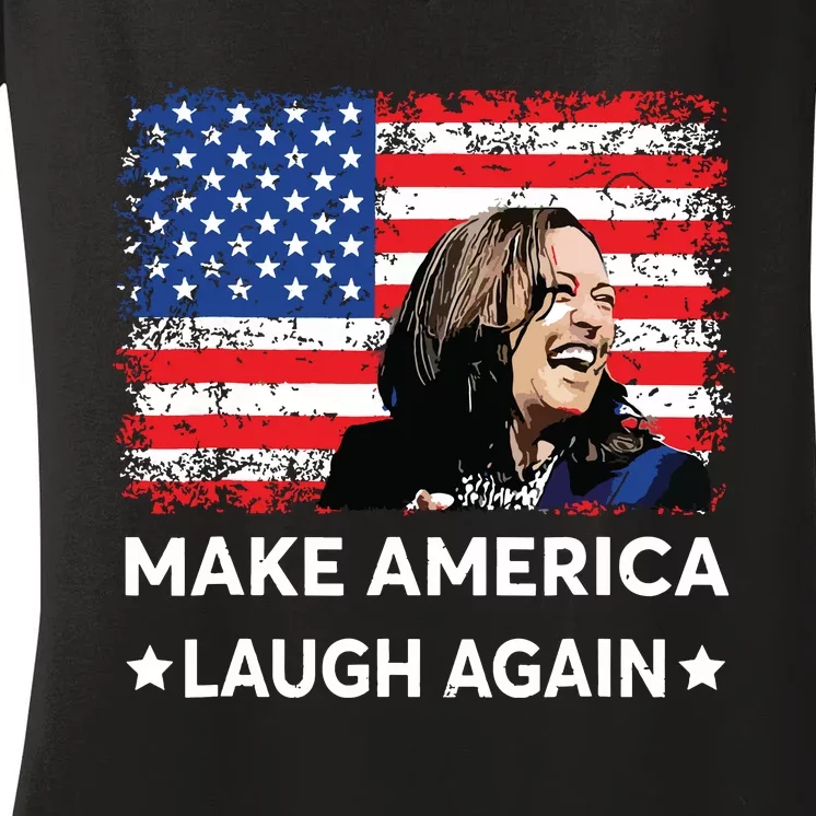 Make America Laugh Again Vote 2024 President Kamalaharris Women's V-Neck T-Shirt