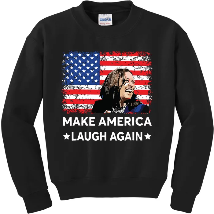 Make America Laugh Again Vote 2024 President Kamalaharris Kids Sweatshirt