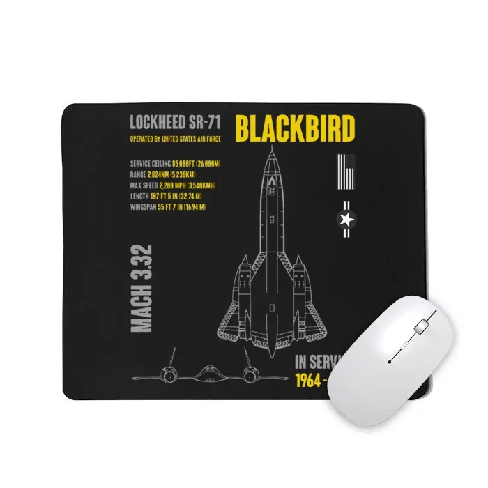 Military Aircraft Lockheed Sr71 Blackbird Usaf Mousepad