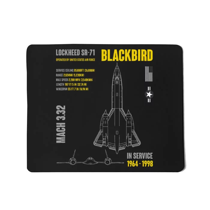 Military Aircraft Lockheed Sr71 Blackbird Usaf Mousepad