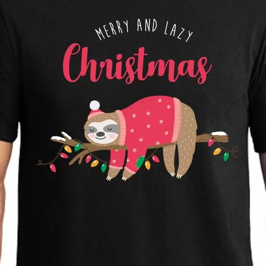 Merry And Lazy Christmas Cute Sloth Pajama Set