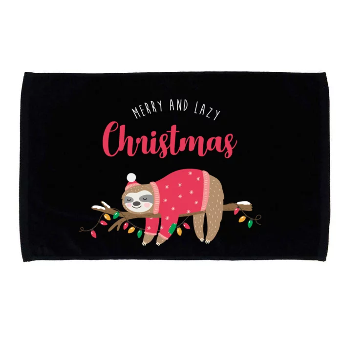 Merry And Lazy Christmas Cute Sloth Microfiber Hand Towel