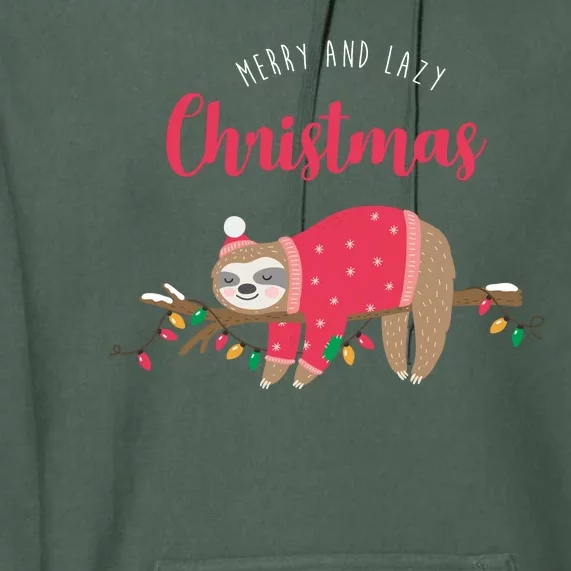 Merry And Lazy Christmas Cute Sloth Premium Hoodie