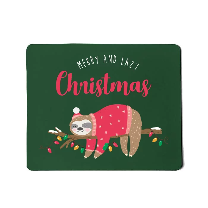 Merry And Lazy Christmas Cute Sloth Mousepad