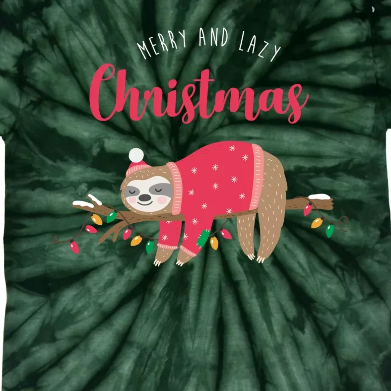 Merry And Lazy Christmas Cute Sloth Tie-Dye T-Shirt