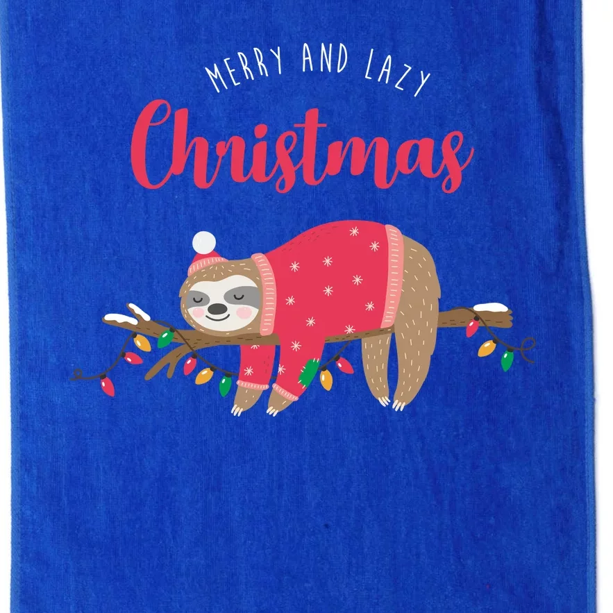 Merry And Lazy Christmas Cute Sloth Platinum Collection Golf Towel