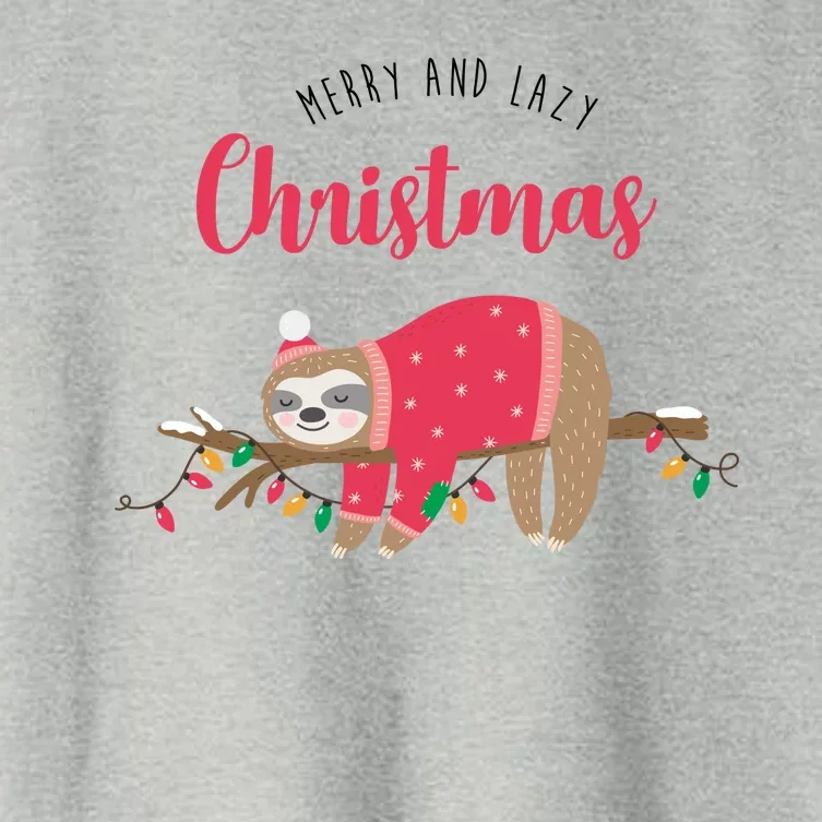 Merry And Lazy Christmas Cute Sloth Women's Crop Top Tee