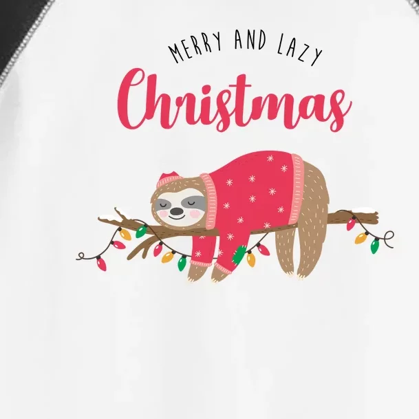 Merry And Lazy Christmas Cute Sloth Toddler Fine Jersey T-Shirt