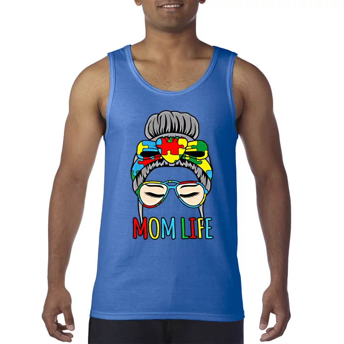 Mom Autism Life Awareness Autistic Graphic Funny Gift Tank Top