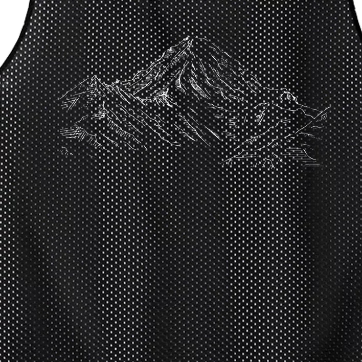 Mountain Artwork Line Art Of K2 Mountain In Pakistan Hiker Mesh Reversible Basketball Jersey Tank