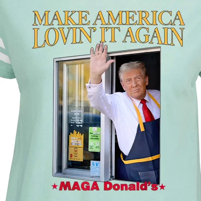 Make American Lovin It Again Funny Trump Enza Ladies Jersey Football T-Shirt