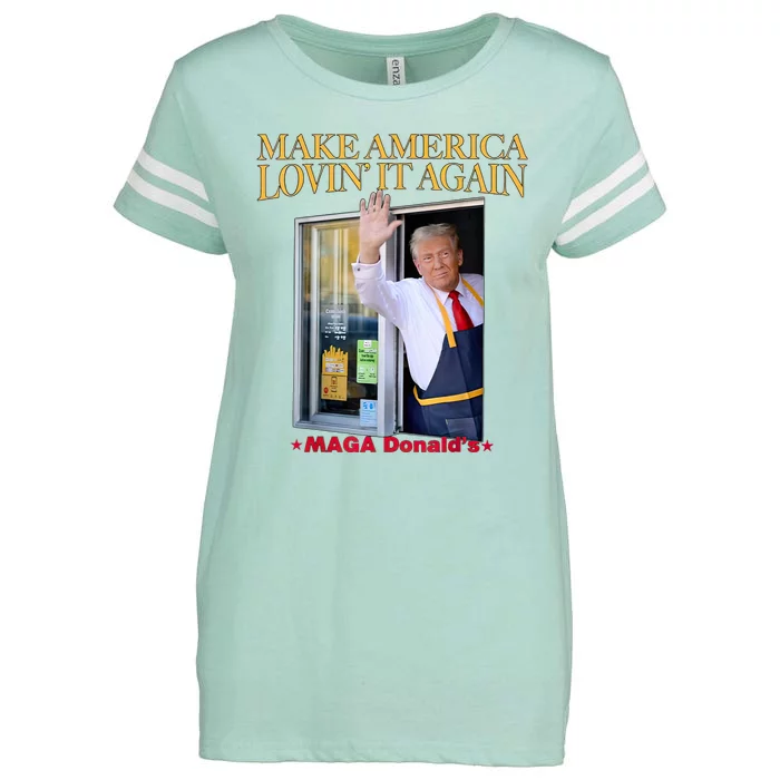 Make American Lovin It Again Funny Trump Enza Ladies Jersey Football T-Shirt